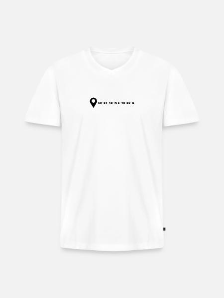 Coordonnées effrontées - T-shirt encolure en V Premium bio Homme - blanc