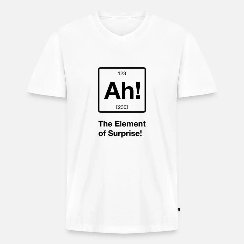 Ah! The Element Surprise - Männer Premium Bio T-Shirt mit V-Ausschnitt - Weiß