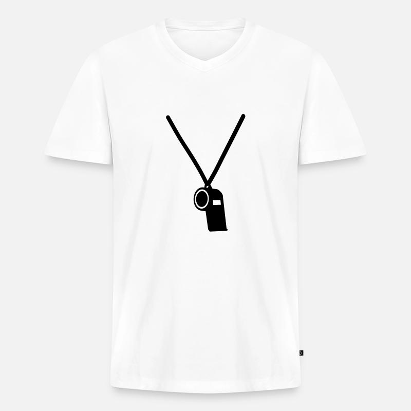 Pfeife - Männer Premium Bio T-Shirt mit V-Ausschnitt - Weiß
