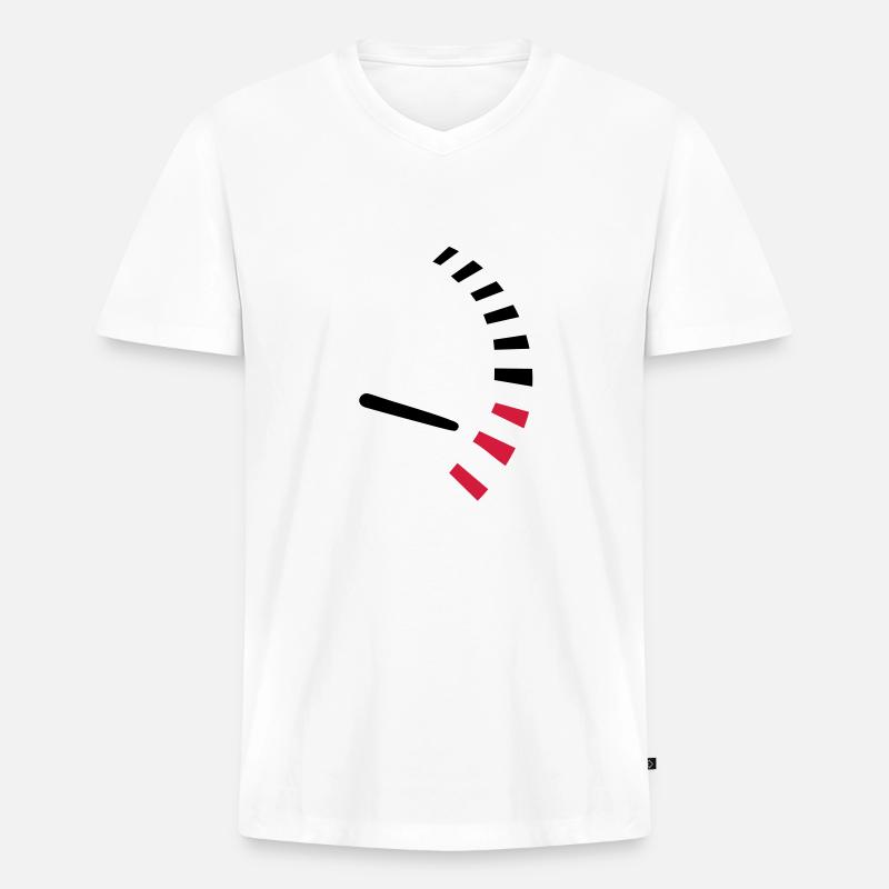 Tacho - Männer Premium Bio T-Shirt mit V-Ausschnitt - Weiß