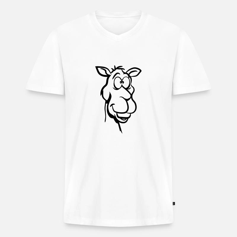 Kamel witzig tier lustig - Männer Premium Bio T-Shirt mit V-Ausschnitt - Weiß