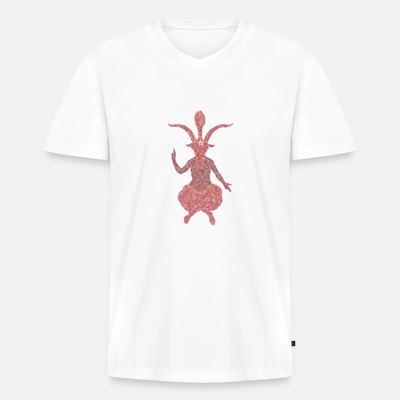 BAPHOMET - Männer Premium Bio T-Shirt mit V-Ausschnitt - Weiß