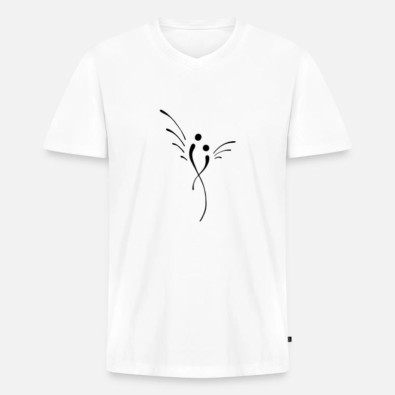 engel, - Männer Premium Bio T-Shirt mit V-Ausschnitt - Weiß