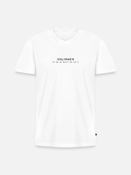 Solingen coordinates - Men's Premium Organic T-shirt with V-neck - white