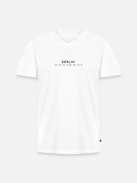 Coordonnées de Berlin - T-shirt encolure en V Premium bio Homme - blanc