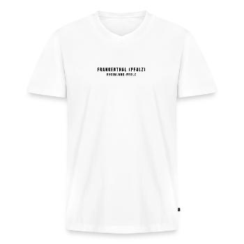 Frankenthal (Pfalz), Rhineland-Palatinate - Men's Premium Organic T-shirt with V-neck - white - Front - Nico (187cm)