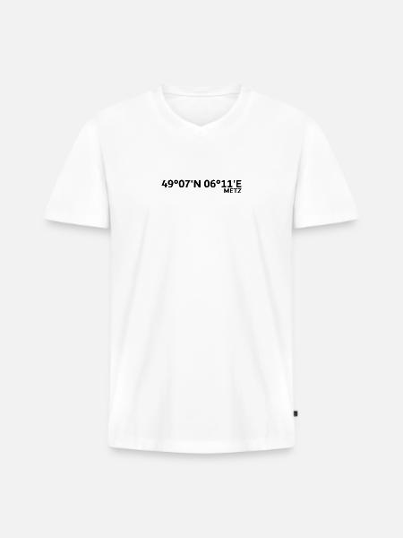 Metz Coordinates - Men's Premium Organic T-shirt with V-neck - white