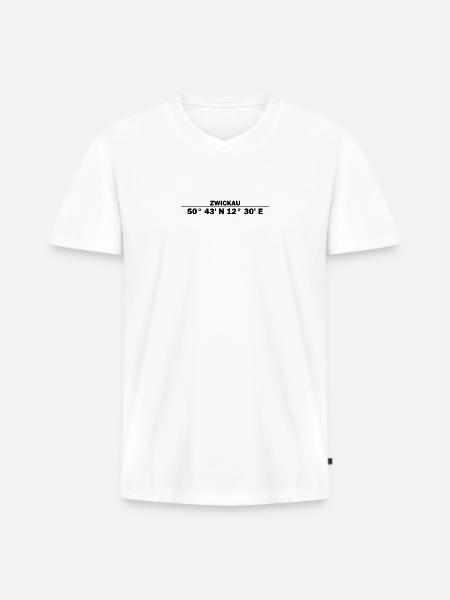 Zwickau coordinates - Men's Premium Organic T-shirt with V-neck - white