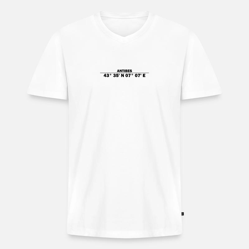 Antibes coordinates - Men's Premium Organic T-shirt with V-neck - white