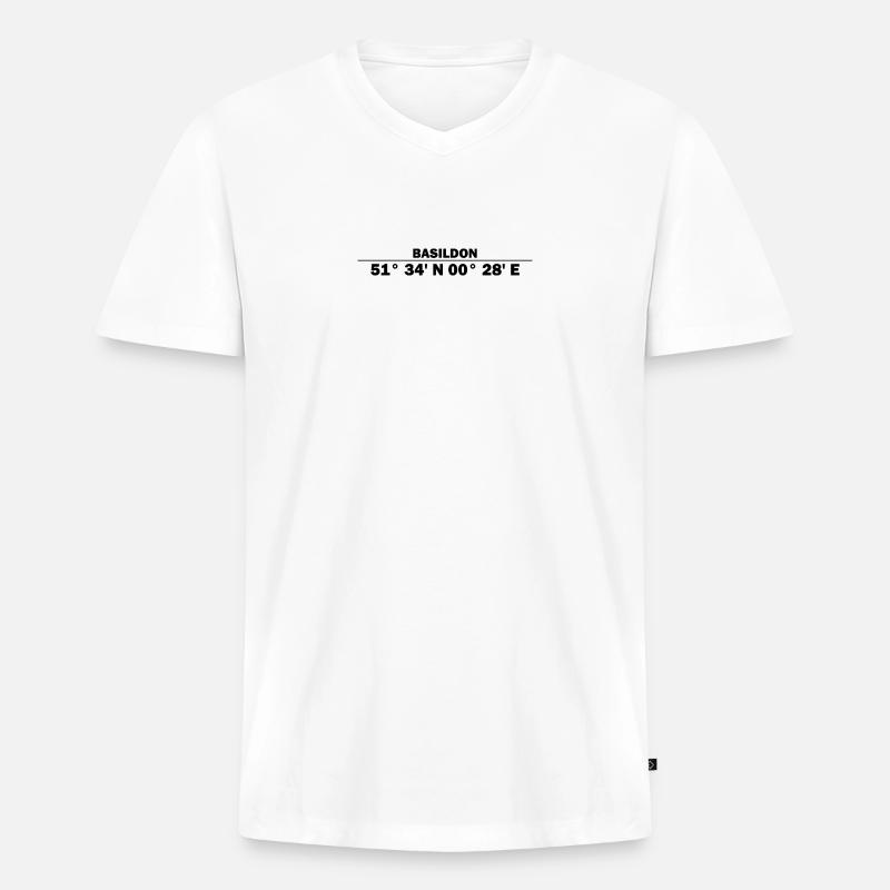 Basildon coordinates - Men's Premium Organic T-shirt with V-neck - white