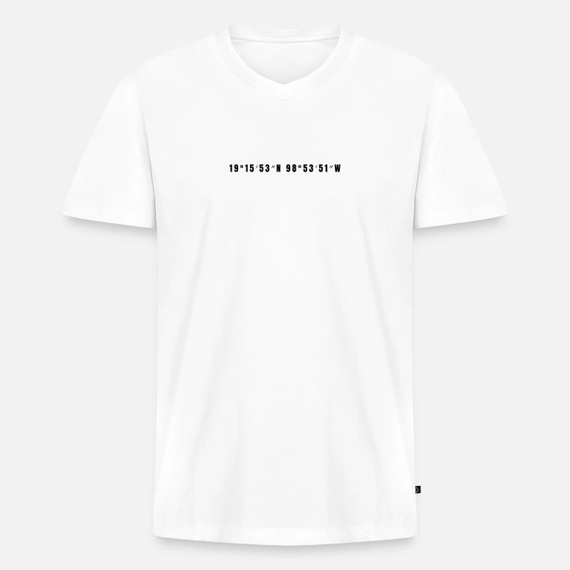 Chalco Mexiko - Männer Premium Bio T-Shirt mit V-Ausschnitt - Weiß