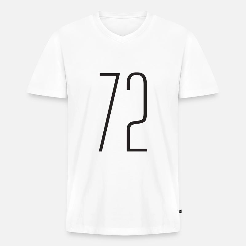 72 - Männer Premium Bio T-Shirt mit V-Ausschnitt - Weiß