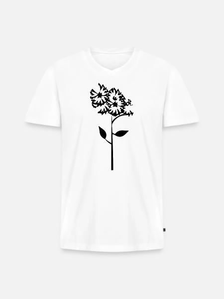 Flower with stem - Men's Premium Organic T-shirt with V-neck - white