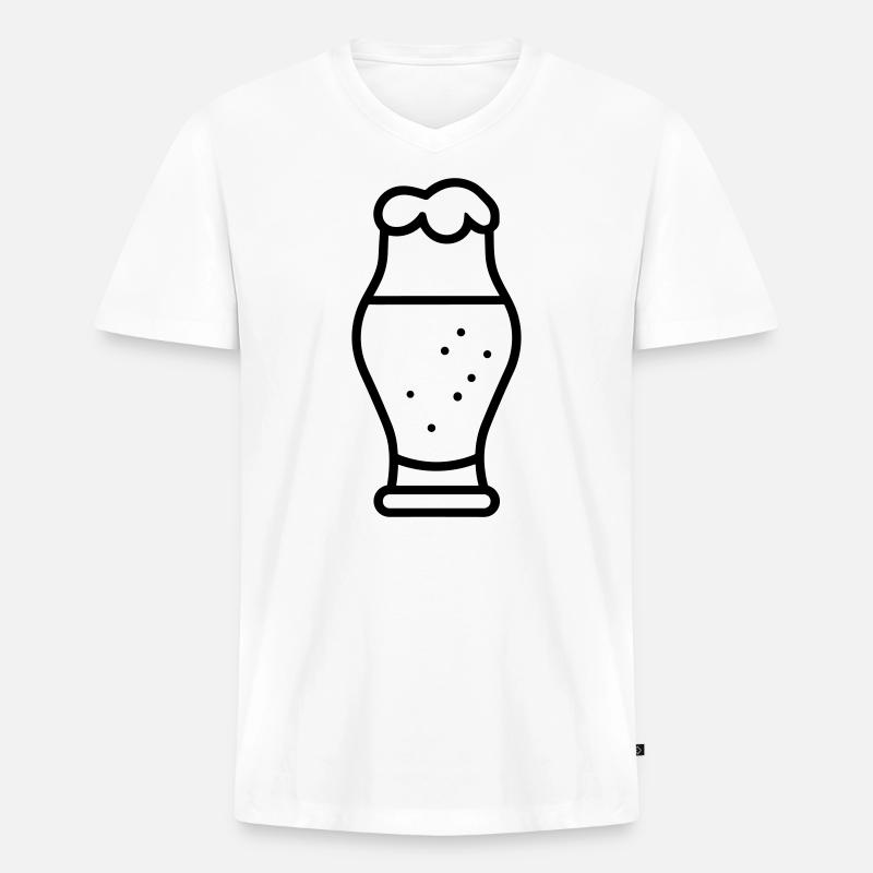 Bier - Männer Premium Bio T-Shirt mit V-Ausschnitt - Weiß
