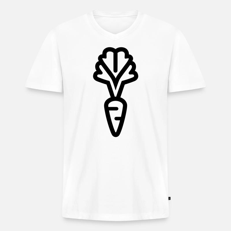 Karotte - Männer Premium Bio T-Shirt mit V-Ausschnitt - Weiß