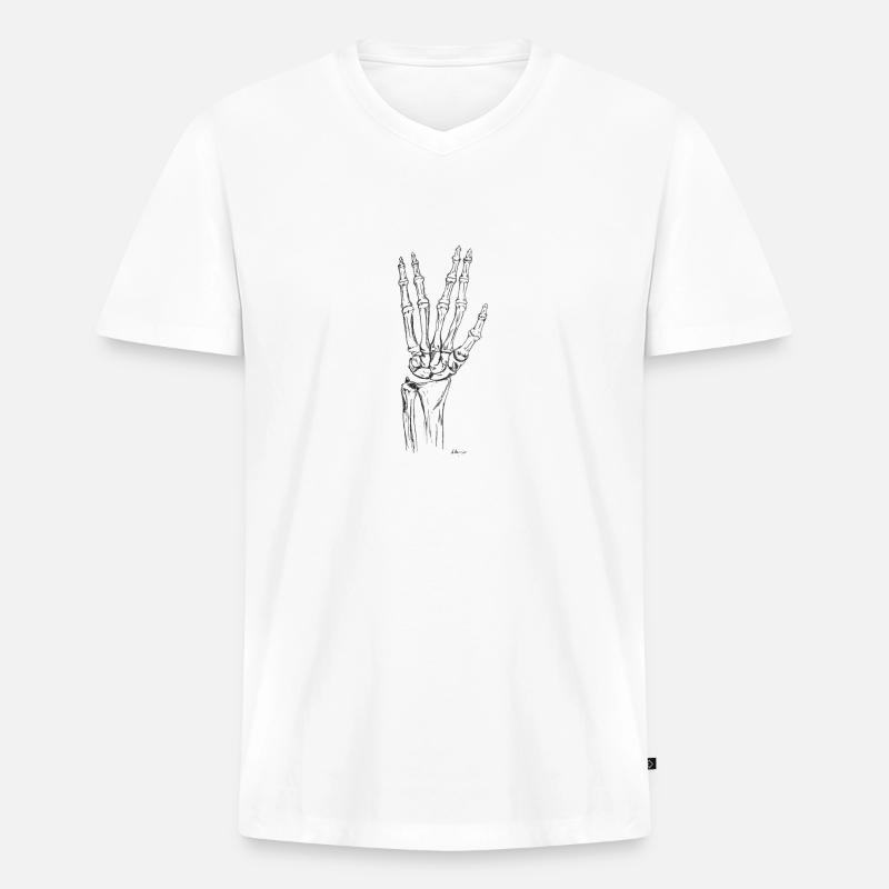Live long and prosper - Männer Premium Bio T-Shirt mit V-Ausschnitt - Weiß