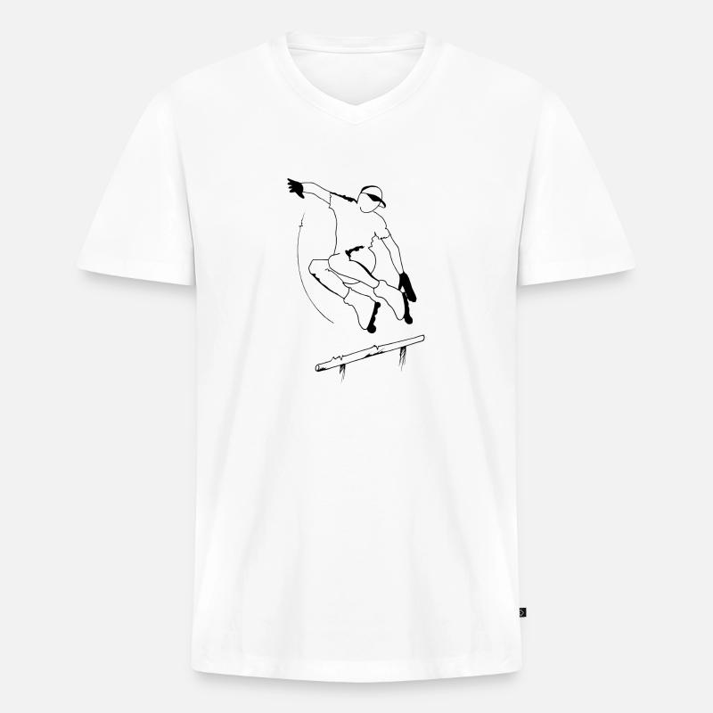 aggressive freestyle roller - Männer Premium Bio T-Shirt mit V-Ausschnitt - Weiß