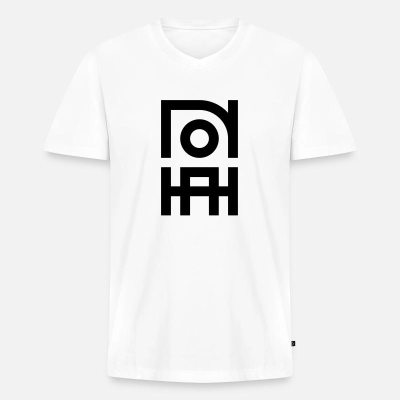 noah full - Männer Premium Bio T-Shirt mit V-Ausschnitt - Weiß