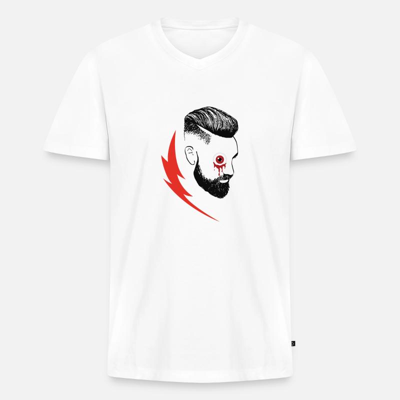 Blitzschnell - Männer Premium Bio T-Shirt mit V-Ausschnitt - Weiß