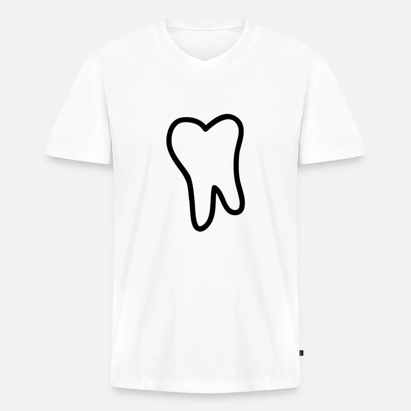 tooth - Männer Premium Bio T-Shirt mit V-Ausschnitt - Weiß
