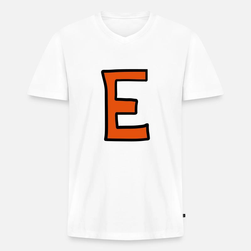 Buchstabe E Comic Cartoon - Männer Premium Bio T-Shirt mit V-Ausschnitt - Weiß