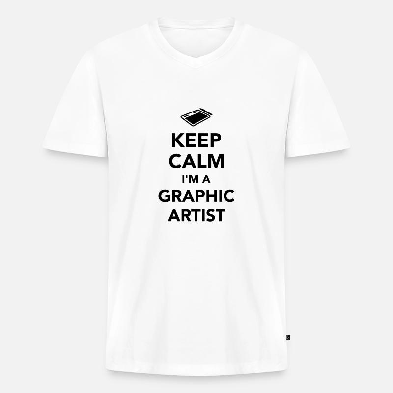 Grafiker - Männer Premium Bio T-Shirt mit V-Ausschnitt - Weiß
