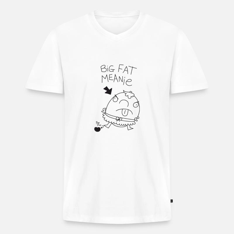 Grosse dicke gemeine Person. - Männer Premium Bio T-Shirt mit V-Ausschnitt - Weiß