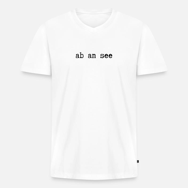 ab an see - Männer Premium Bio T-Shirt mit V-Ausschnitt - Weiß