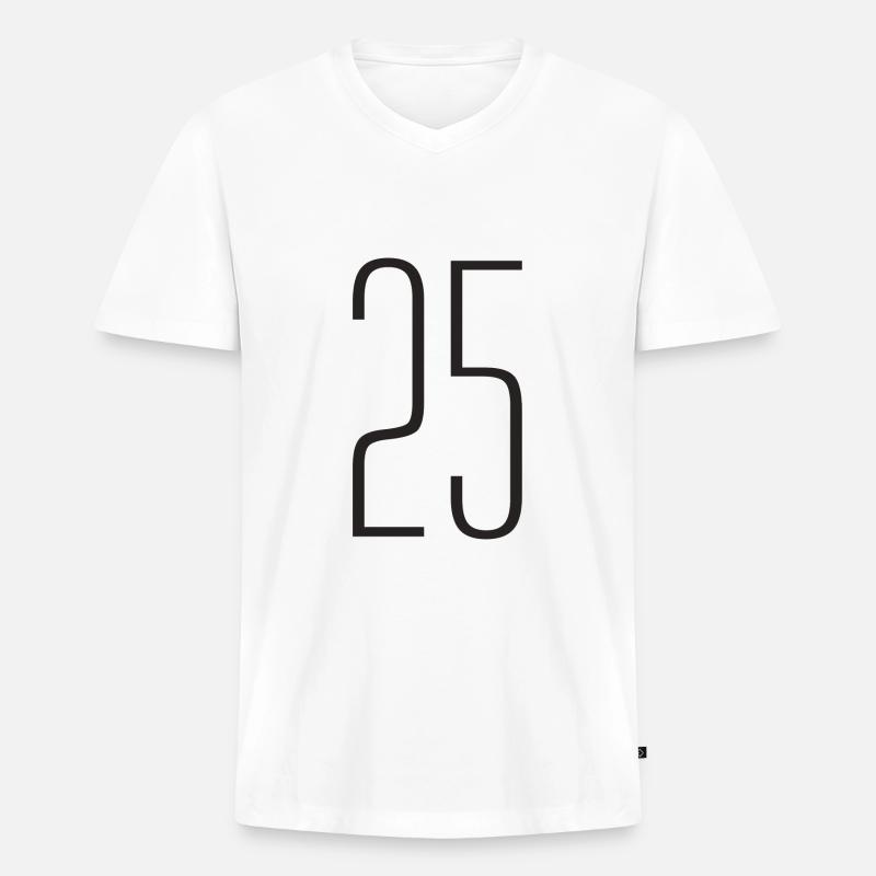 25 - Männer Premium Bio T-Shirt mit V-Ausschnitt - Weiß