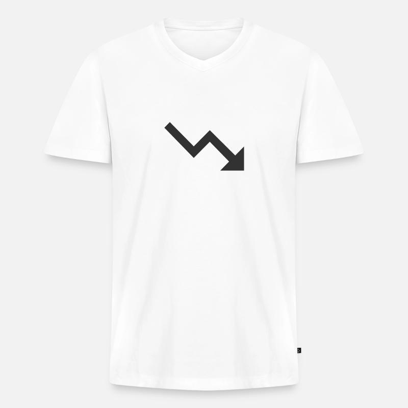 Trend down | Schwarz | Geschenkidee - Männer Premium Bio T-Shirt mit V-Ausschnitt - Weiß