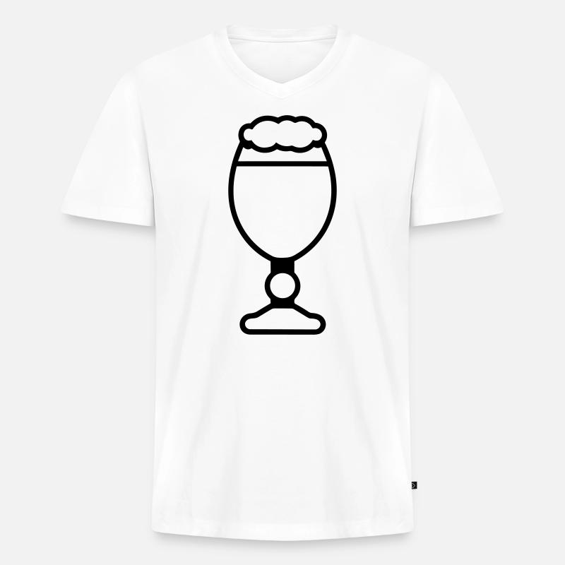 Bier - Männer Premium Bio T-Shirt mit V-Ausschnitt - Weiß