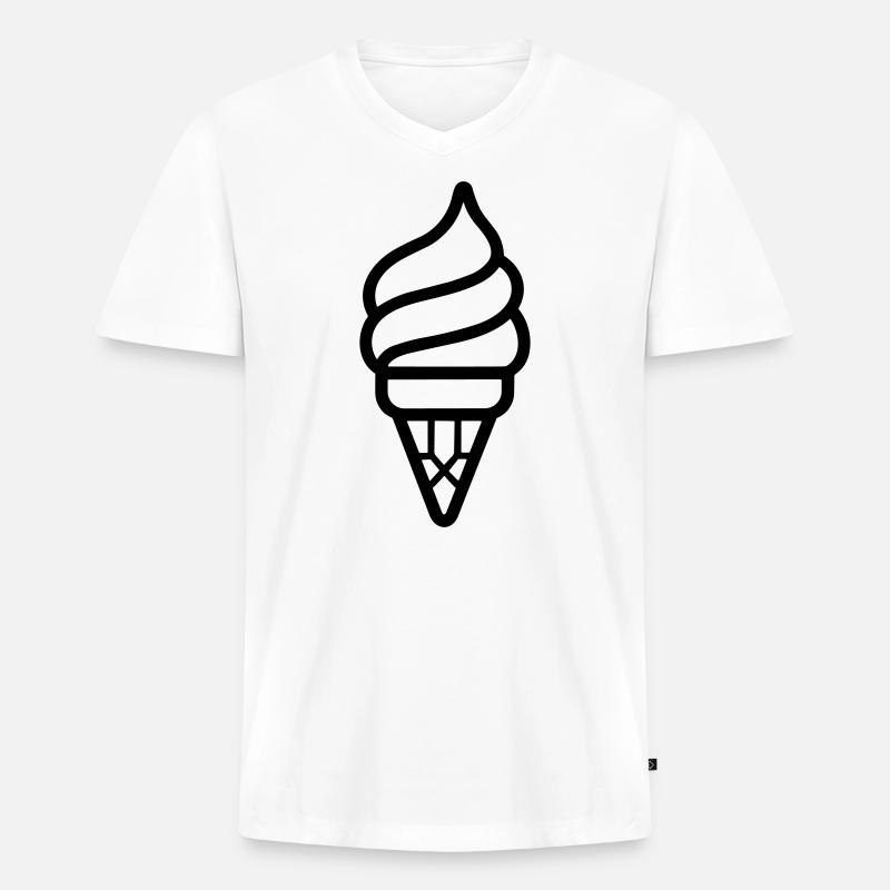 Eis - Männer Premium Bio T-Shirt mit V-Ausschnitt - Weiß