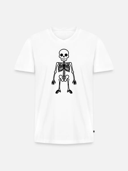 Skeleton Comic - Men's Premium Organic T-shirt with V-neck - white