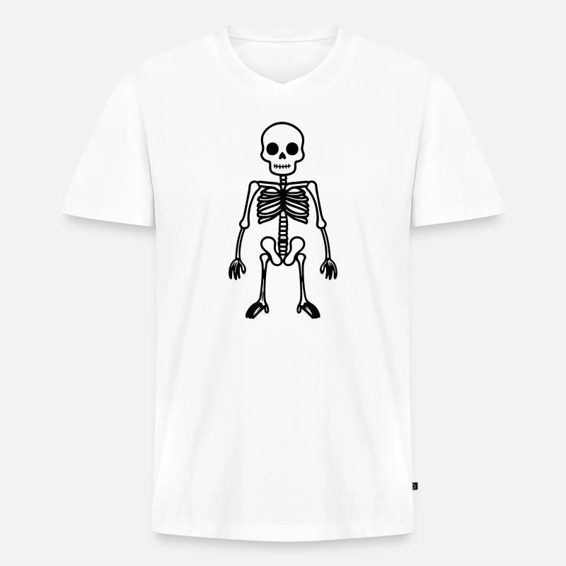 Skeleton Comic - Men's Premium Organic T-shirt with V-neck - white