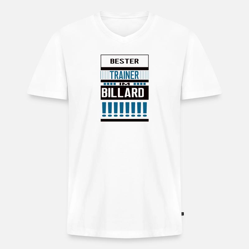 Billard Trainer Bester Billardtrainer Team - Männer Premium Bio T-Shirt mit V-Ausschnitt - Weiß