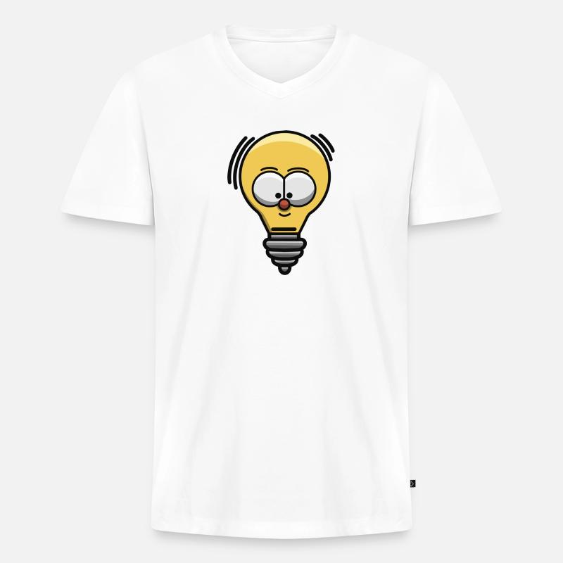 Doodle: eine Glühbirne - Männer Premium Bio T-Shirt mit V-Ausschnitt - Weiß