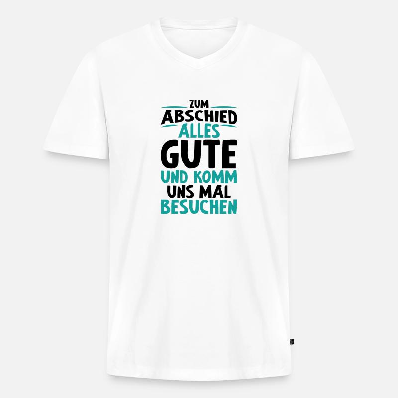 Gute Abschied Kollege Arbeit Geschenk - Männer Premium Bio T-Shirt mit V-Ausschnitt - Weiß