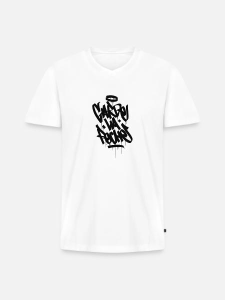 garde la peche - T-shirt encolure en V Premium bio Homme - blanc