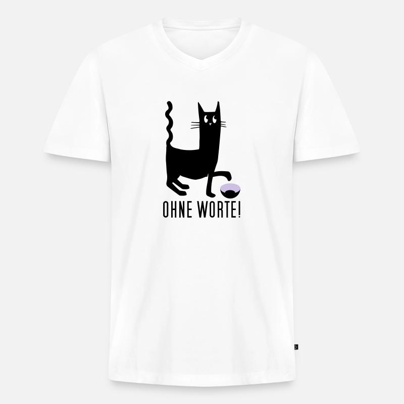 Ohne Worte - Männer Premium Bio T-Shirt mit V-Ausschnitt - Weiß