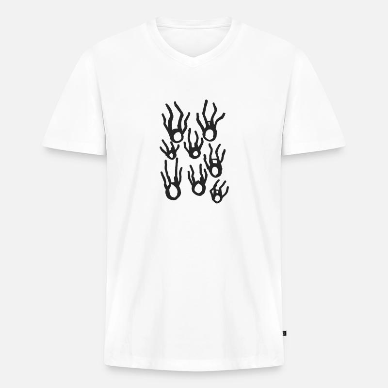 Freier Fall v2 00 - Männer Premium Bio T-Shirt mit V-Ausschnitt - Weiß