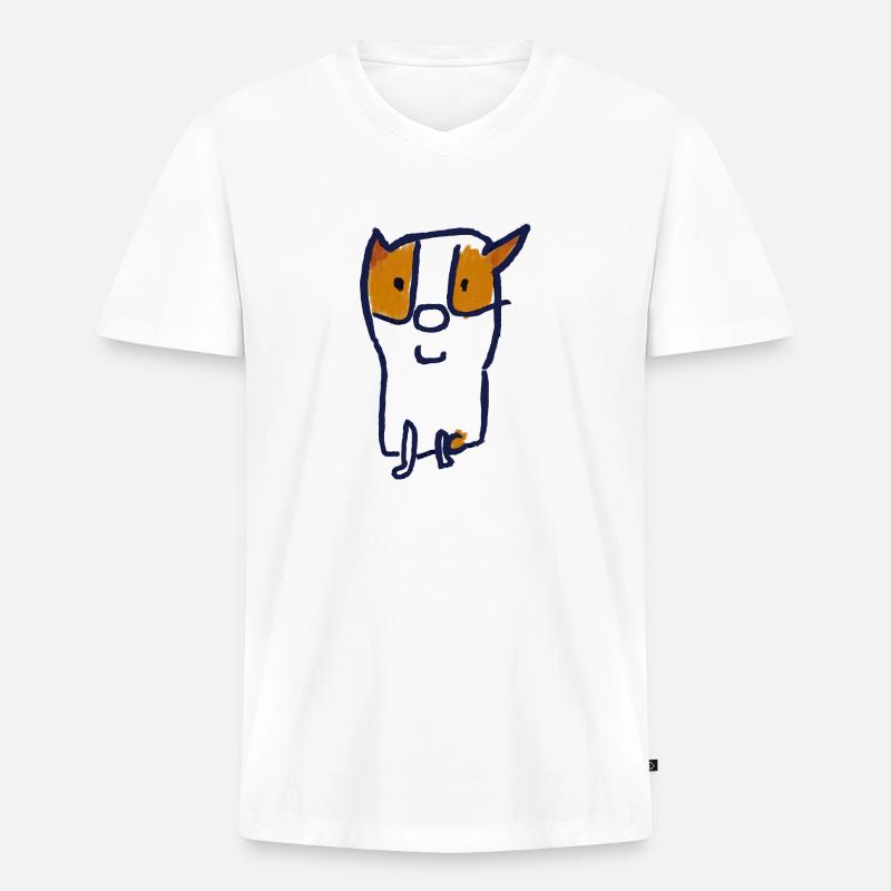 Wütendster Dämonenhund - Männer Premium Bio T-Shirt mit V-Ausschnitt - Weiß