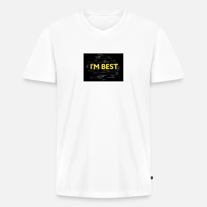 ICH BIN DER BESTE - Männer Premium Bio T-Shirt mit V-Ausschnitt - Weiß