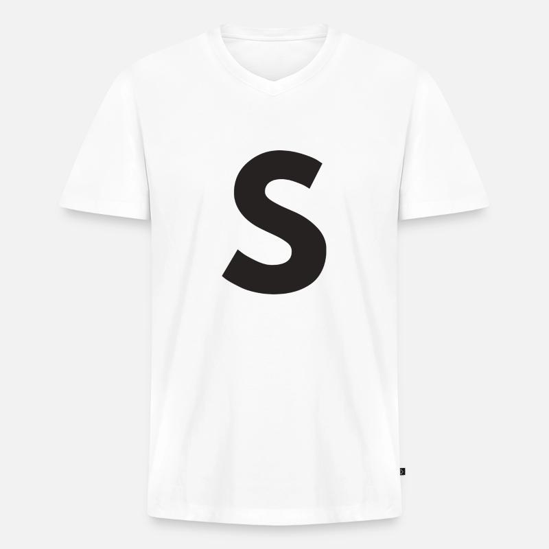 S - Männer Premium Bio T-Shirt mit V-Ausschnitt - Weiß