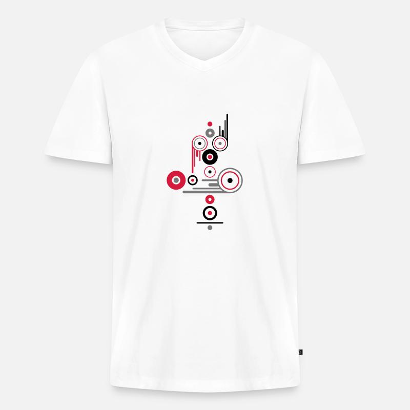 access - Männer Premium Bio T-Shirt mit V-Ausschnitt - Weiß
