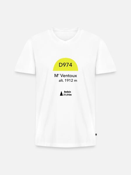 Mont Ventoux - Männer Premium Bio T-Shirt mit V-Ausschnitt - Weiß