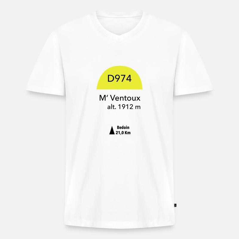 Mont Ventoux - Männer Premium Bio T-Shirt mit V-Ausschnitt - Weiß