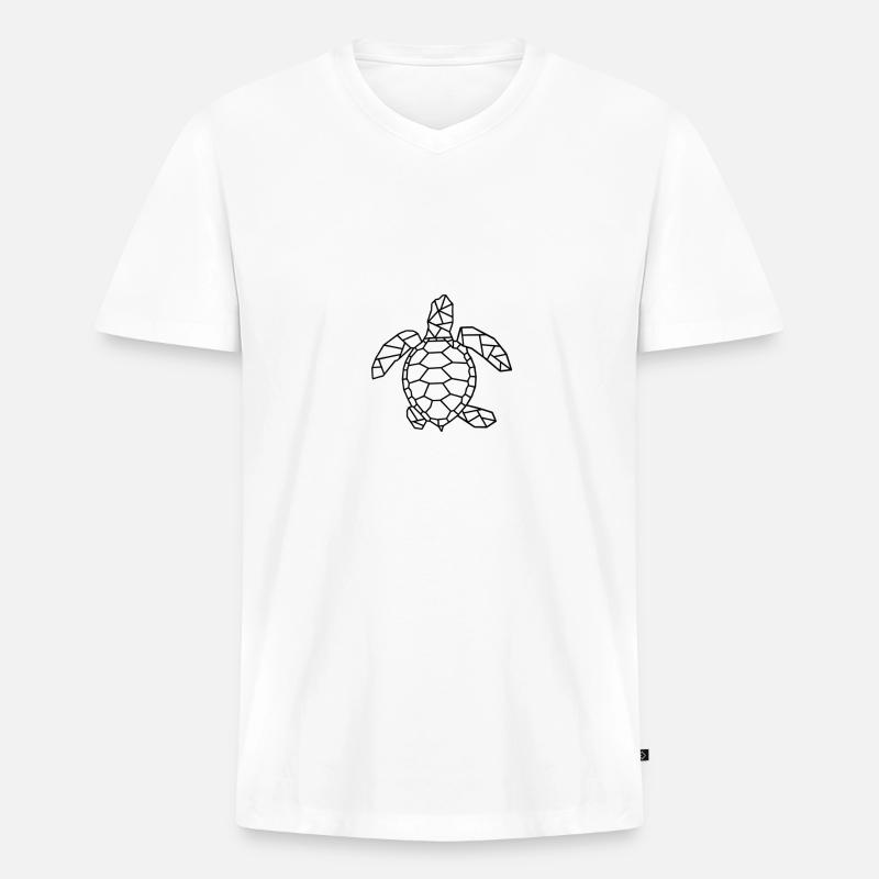 Schildkröte Geschenkidee - Männer Premium Bio T-Shirt mit V-Ausschnitt - Weiß