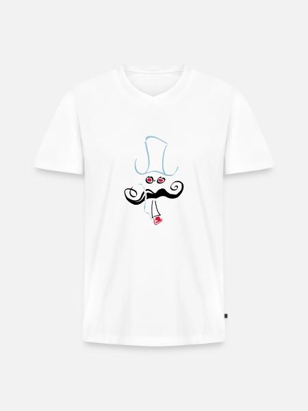 hipster_13.ai - Männer Premium Bio T-Shirt mit V-Ausschnitt - Weiß