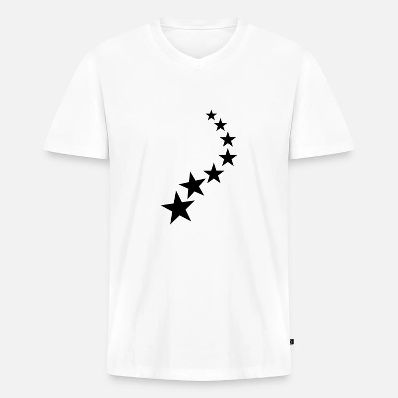 Sterne - Männer Premium Bio T-Shirt mit V-Ausschnitt - Weiß