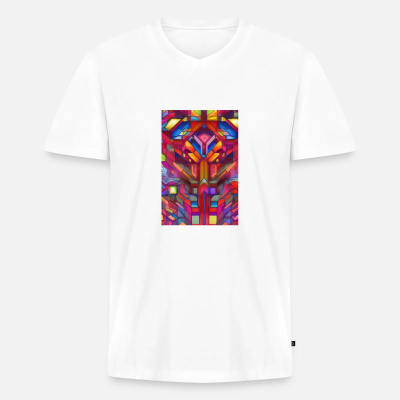 Formen und Muster - Männer Premium Bio T-Shirt mit V-Ausschnitt - Weiß